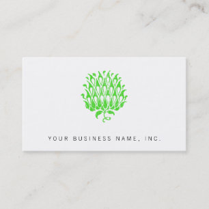Elegant Botanical Floral Ornament Green Business Card