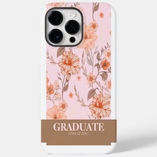 Elegant Botanical Floral Personalised Graduation iPhone 14 Pro Max Case