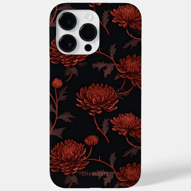 Elegant Botanical Floral Personalised Name Case-Mate iPhone Case (Back)