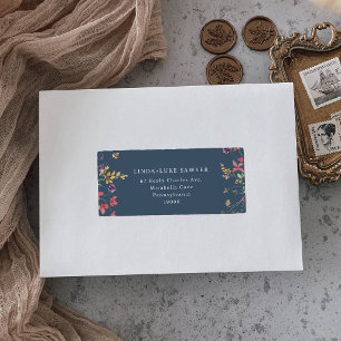 Elegant Botanical Floral Return Address Label