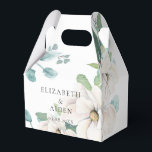 Elegant Botanical Floral Watercolor Wedding White  Favour Box<br><div class="desc">White Floral Watercolor Favour Box – Elegant Botanical Design - Personalised With Your Name & Date. Soft watercolor florals in ivory and muted green tones bring timeless elegance to this favour box – perfect for classic weddings, garden receptions, or romantic spring and summer celebrations. Personalise it with the couple's names...</div>