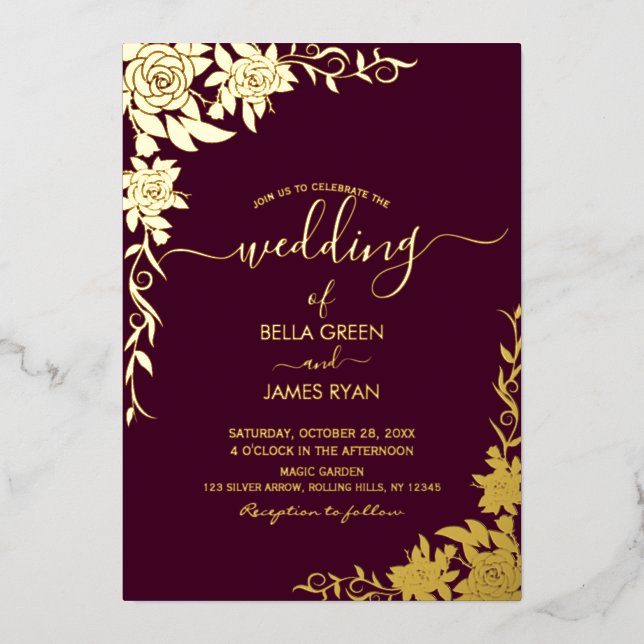 Elegant Botanical Floral Wedding (Front)