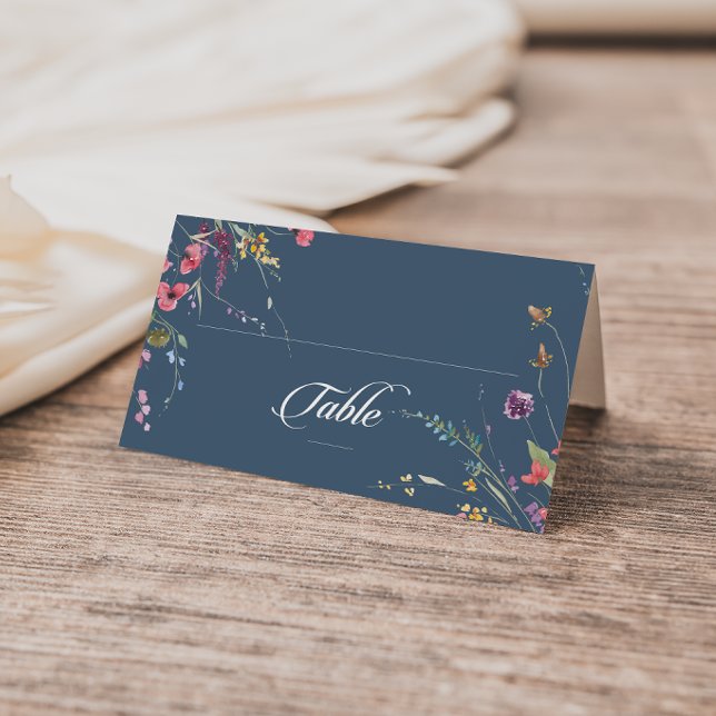 Elegant Botanical Floral Wedding Folded Place Card (Creator Uploaded)