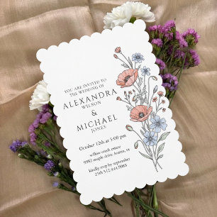 Elegant Botanical Floral Wedding Invitation