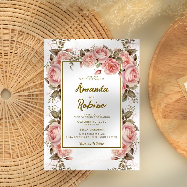 Elegant Botanical Floral Wedding Invitation (Creator Uploaded)