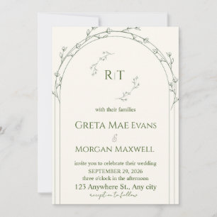Elegant Botanical Floral Wedding Invitation Mini