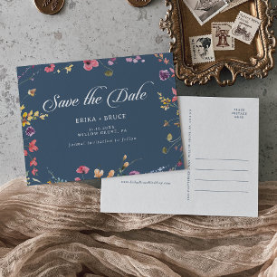 Elegant Botanical Floral Wedding Save the Date Invitation Postcard