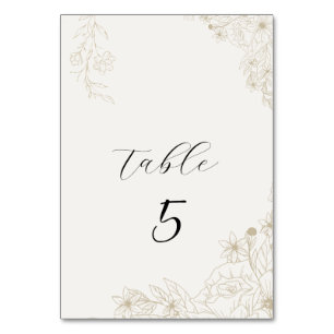 Elegant Botanical Floral Wedding Table Number Card