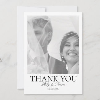 Elegant Botanical Floral Wedding Thank You Card