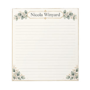 Elegant Botanical Floral Writing Paper Notepad