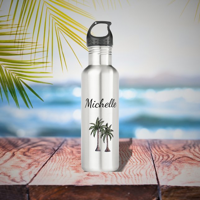Elegant Botanical Foliage Tropical Palm Trees  710 Ml Water Bottle (Creator Uploaded)