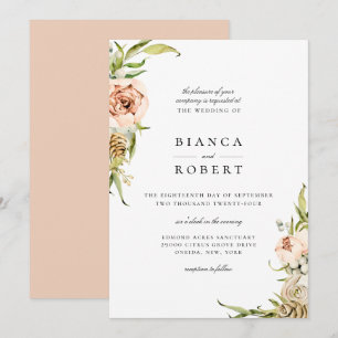 Elegant Botanical Forest Floral Wedding Invitation
