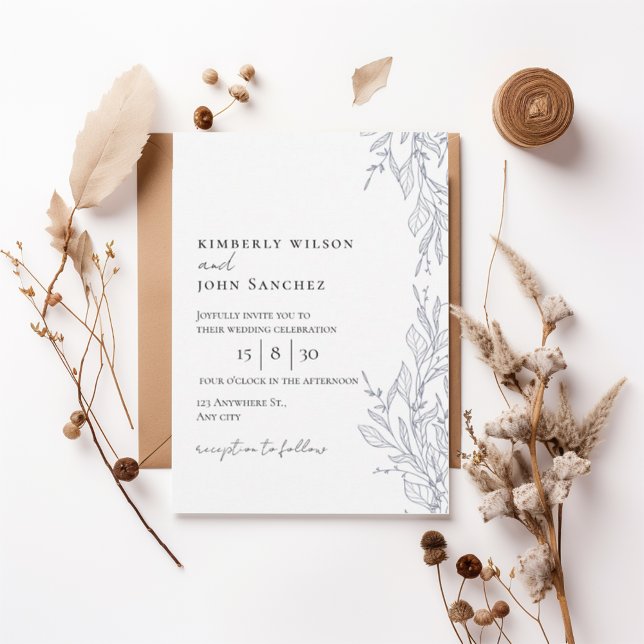 Elegant Botanical Frame Wedding Invitation (Creator Uploaded)