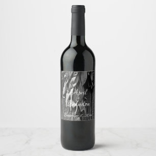 Elegant botanical Fresh-cut Sage Barn-wood Wine Label