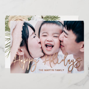 Elegant Botanical Full Photo Christmas