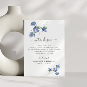 elegant botanical funeral thank you note