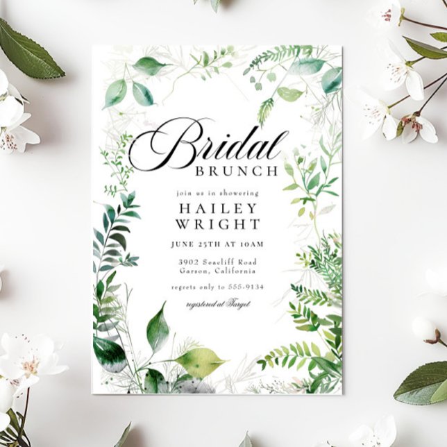 Elegant Botanical Garden Bridal Brunch Shower Invitation (Creator Uploaded)