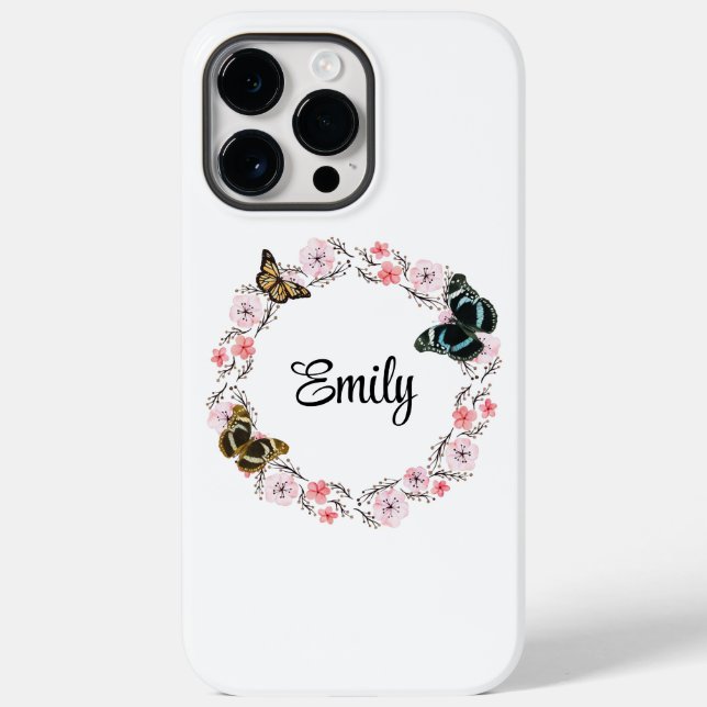 Elegant Botanical Garden Floral Pattern Case-Mate iPhone Case (Back)