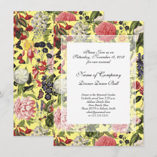 Elegant Botanical Garden Gala Dinner Spring Yellow Invitation