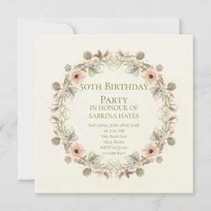 Elegant Botanical Garden Party Floral Name Card