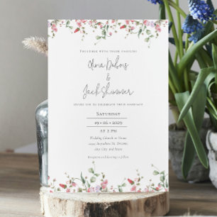 Elegant botanical garden Roses Wedding Invitat Invitation