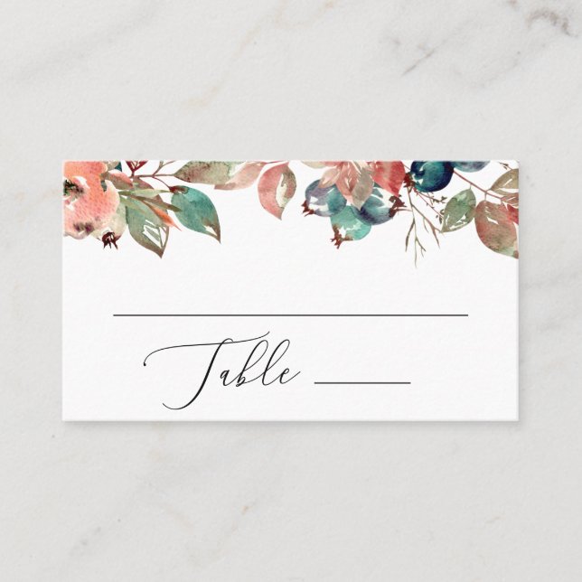Elegant Botanical Garden Wedding | Fall Leaves Place Card (Front)