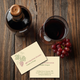Elegant Botanical Grapevine Design Business Card