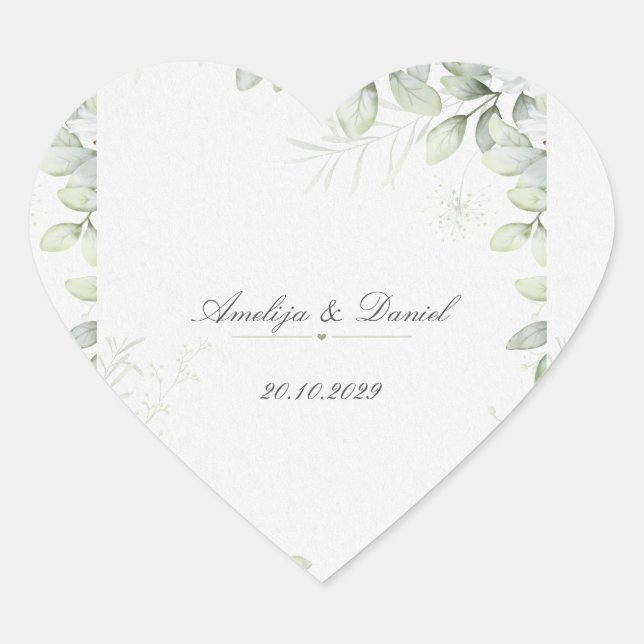 Elegant Botanical Greenery Round Sticker (Front)