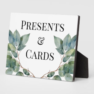 Elegant botanical greens teals foliage  plaque