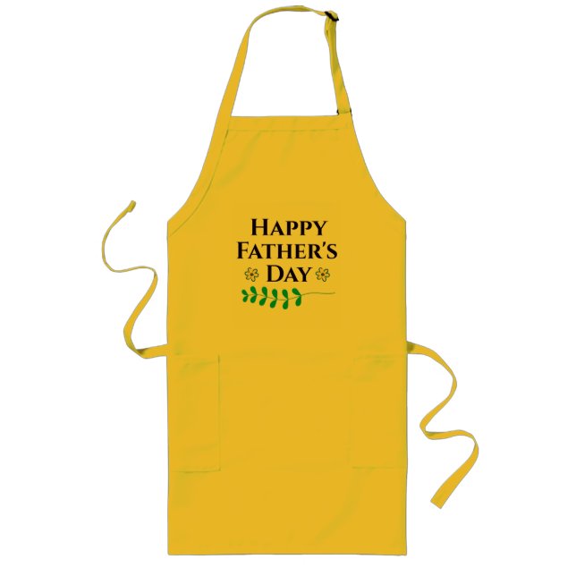 Elegant Botanical Happy Father's Day Long Apron (Front)