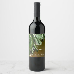 Elegant botanical herbs wine label