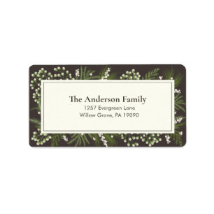 Elegant Botanical Holiday Return Address Label