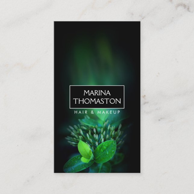 Elegant Botanical I Salon, Beauty Business Card (Front)