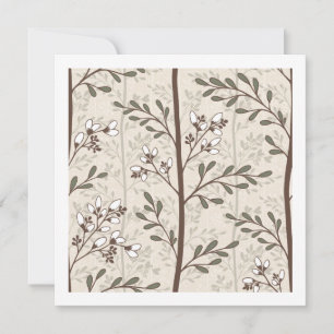Elegant Botanical Japandi Floral Stripe Card