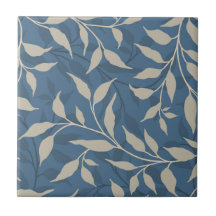 Elegant Botanical Leaf Dance Foliage HD Beige Blue
