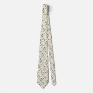 Elegant Botanical Leaf Pattern Necktie