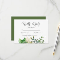 Elegant Botanical Leaf Wedding Invitation