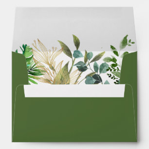 Elegant Botanical Leaf Wedding Invitation Envelope