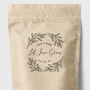 Elegant Botanical Let Love Grow Wedding Favor Self-inking Stamp