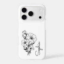Elegant Botanical Line Art Floral Bouquet Name