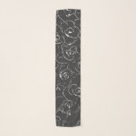 Elegant Botanical Line Drawing Pattern Black White Scarf<br><div class="desc">A simple modern botanical design of a sophisticated floral line art drawing pattern in black and white.</div>