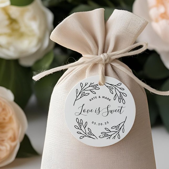 Elegant Botanical Love is Sweet Wedding Favor Rubber Stamp (Creator Uploaded)