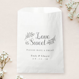 Elegant Botanical Love is Sweet Wedding Favour Bags