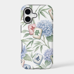 Elegant Botanical Mahjong Game Tiles Pattern