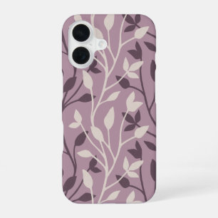 Elegant Botanical Mauve Leaf Minimal iPhone 16 Case