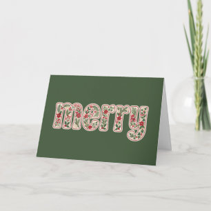 Elegant Botanical Merry Christmas Holiday Card