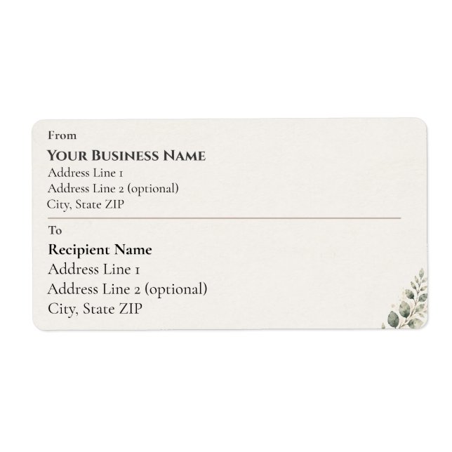 Elegant Botanical Minimalist Small Business (Front)