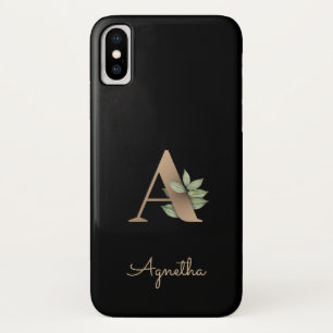 Elegant Botanical Monogram Gold Letter A Case-Mate iPhone Case