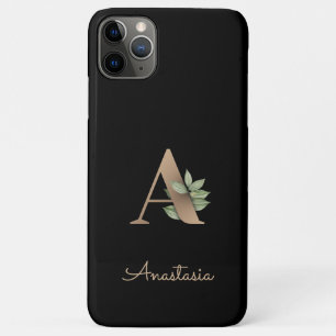Elegant Botanical Monogram Gold Letter A Case-Mate iPhone Case