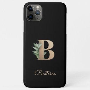Elegant Botanical Monogram Gold Letter B Case-Mate iPhone Case